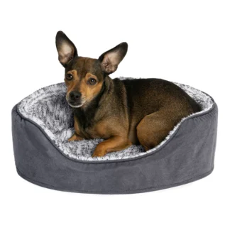 Faux Fur Dog Bed - Oval Dog Bed