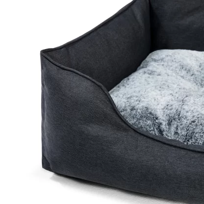Deluxe Car Travel Dog Bed, Waterproof with Reversible Cushion, Grey