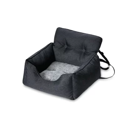 Deluxe Car Travel Dog Bed, Waterproof with Reversible Cushion, Grey