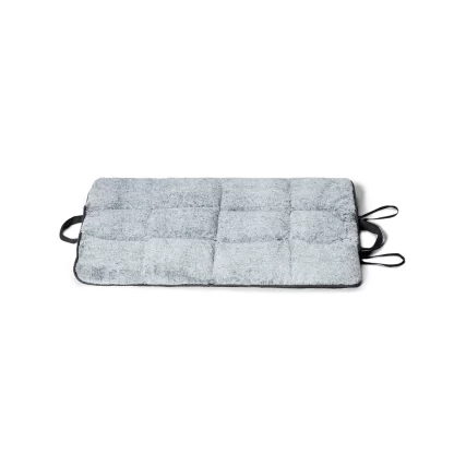 Portable Pet Travel Mat, 66 x 90 cm, Quilted Plush Grey, Foldable with Carry Handles