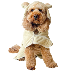 Cocopup London Dog Drying Robe with Teddy Lining, Microfibre Towel with Hood, 38-62cm Length (M)