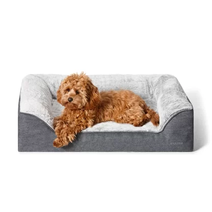 Snooza Ortho Dream Sofa – Chinchilla – Orthopaedic Support, Plush Comfort, Machine Washable, Senior Dog Bed – Available at Mindiampets.com.au