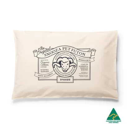 Snooza Organic Pet Futon – Natural – Breathable Wool Blend, Organic Cotton, Machine Washable, Eco-Friendly Comfort for Pets – Mindiampets.com.au