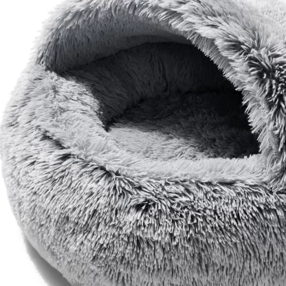 Snooza Calming Hoodie Cuddler – Silver Fox, Hooded Dog Bed for Anxiety, EcoFresh Filling, Machine Washable, Made in Australia – Mindiampets.com.au