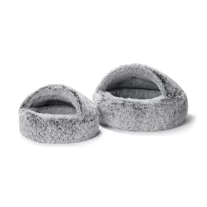 Snooza Calming Hoodie Cuddler – Silver Fox, Hooded Dog Bed for Anxiety, EcoFresh Filling, Machine Washable, Made in Australia – Mindiampets.com.au