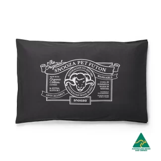 Snooza Organic Pet Futon – Charcoal – Breathable Wool Blend, Organic Cotton, Machine Washable, Eco-Friendly Comfort for Pets – Mindiampets.com.au