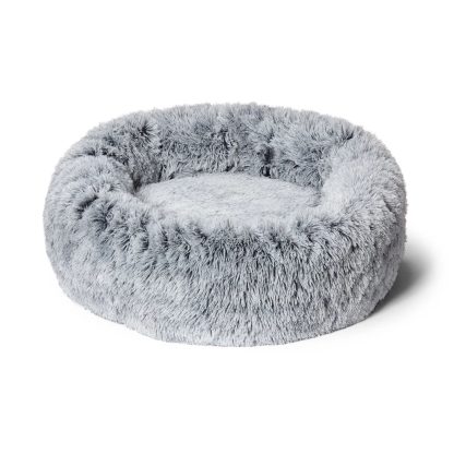 Snooza – Calming Cuddler Pet Bed – Silver Fox, Vegan Faux Fur, Washable, Replaceable Filling, Sizes S to XL – Mindiampets.com.au