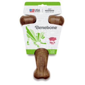 Benebone Bacon Wishbone | Durable Chew Toy with Real Bacon Flavor