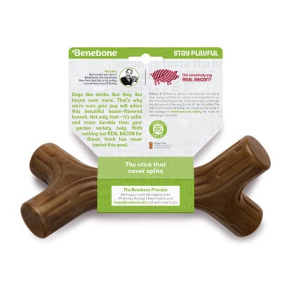 Benebone Bacon Stick | Durable Bacon-Flavored Chew & Fetch Toy