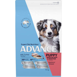 Advance Puppy Sensitive Skin & Digestion Medium Breed | Turkey Formula | Supports Skin & Digestive Health | Australian Made