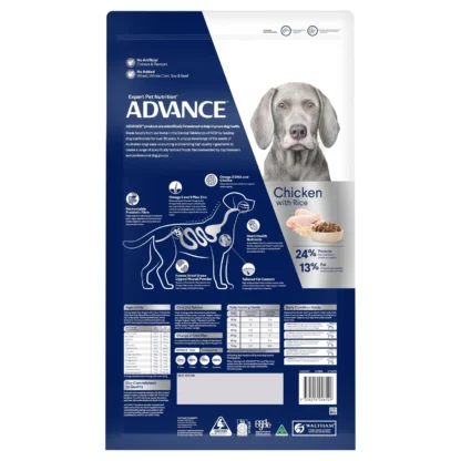 Advance – Adult Dog – Large Breed – Healthy Ageing – 15kg | Joint, Brain, Heart & Gut Support | Senior Dog Formula | No Wheat or Soy | Australian Made