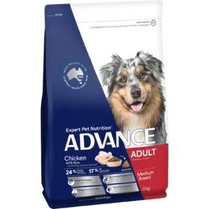 Advance – Adult Dog – Medium Breed – Chicken | 13kg | Dental, Skin, Coat & Gut Health | No Wheat or Soy | Australian Made Premium Dog Food