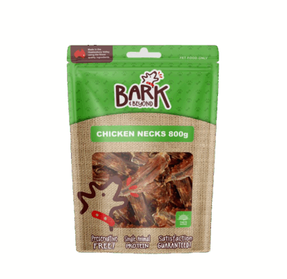 Bark & Beyond Chicken Necks are all-natural, grain-free treats perfect for training. Made in Australia with a soft crunch dogs love.