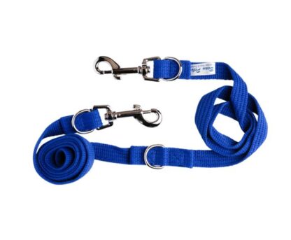 Beau Pets Adjustable Webbing Lead features dual snap hooks, 3 D-rings for customizable length, and is proudly made in Australia.