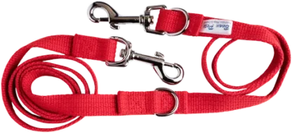 Beau Pets Adjustable Webbing Lead features dual snap hooks, 3 D-rings for customizable length, and is proudly made in Australia.