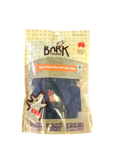 Bark & Beyond Roo Protein Patties are 100% kangaroo, rich in protein, antioxidants, and omega-3. No preservatives, additives, or fillers.