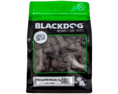 Black Dog Oven Baked Mini Biscuits 1kg – Healthy, low-fat treats made in Australia with flaxseed, omega 3s, and whole grains for everyday rewards.