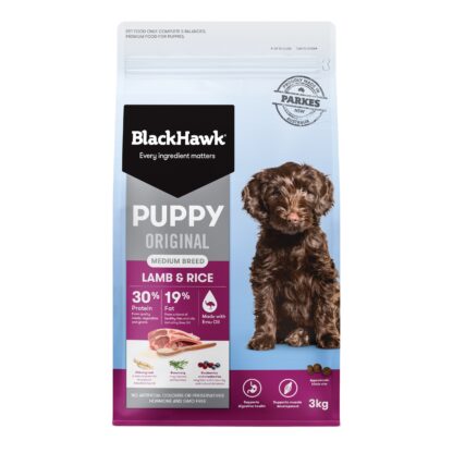 Premium lamb & rice puppy food for medium breeds. Supports growth, immunity & digestion.