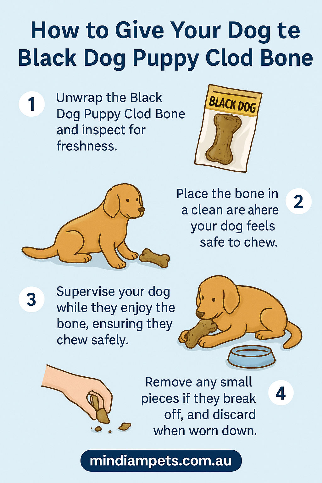  Step-by-step instructions for giving your dog a Black Dog Puppy Clod Bone safely and effectively