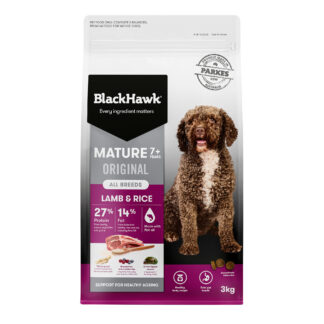 Black Hawk – Mature Dog 7+ – Lamb & Rice | Gentle Protein for Senior Dogs