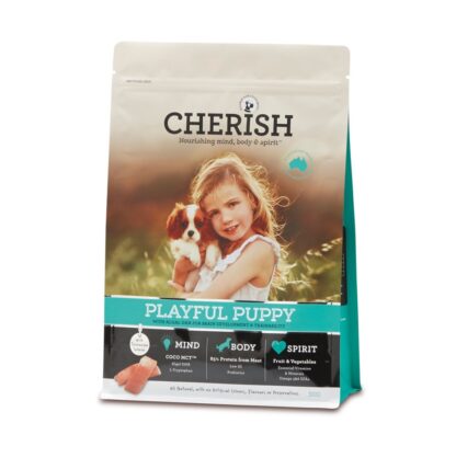 Give your puppy the best start. Cherish Playful Puppy blends COCO MCT™, Algal DHA, balanced protein, and low-GI ancient grains for brain, gut, and growth. Fast shipping Australia-wide.