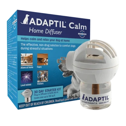 Reduce stress in dogs with Adaptil. Collars and diffusers release appeasing pheromones to calm puppies and adult dogs. Fast delivery across Australia. - Mindiampets | Pet Shop Online Reduce stress in dogs with Adaptil. Collars and diffusers release appeasing pheromones to calm puppies and adult dogs. Fast delivery across Australia.