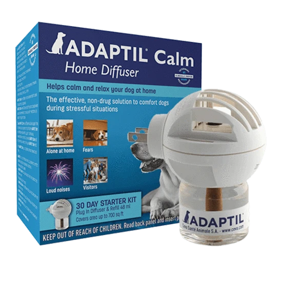 Reduce stress in dogs with Adaptil. Collars and diffusers release appeasing pheromones to calm puppies and adult dogs. Fast delivery across Australia. - Mindiampets | Pet Shop Online Reduce stress in dogs with Adaptil. Collars and diffusers release appeasing pheromones to calm puppies and adult dogs. Fast delivery across Australia.