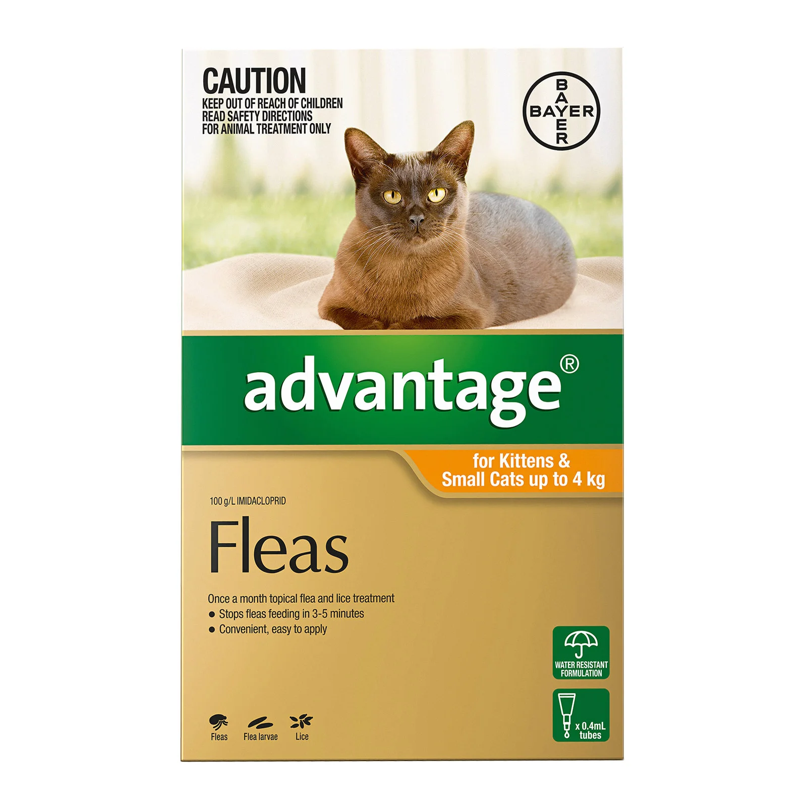 Advantage Flea Treatment for Kittens & Small Cats up to 4kg – Spot-On | Australia - Mindiampets | Pet Shop Online Advantage Flea Treatment for Kittens & Small Cats up to 4kg – Spot-On | Australia