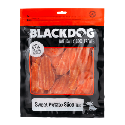 Blackdog Sweet Potato Slices are 100% natural dog treats packed with fibre, beta carotene, vitamin C and B6 to support digestion and immunity.