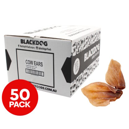 Blackdog Beef Ears are a natural, high-protein, low-fat chew for dogs of all sizes. 100% beef, Australian-made, and perfect as a healthy alternative to pig ears.