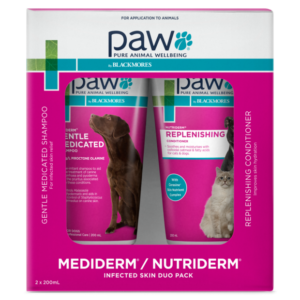 Blackmores PAW – Infected Skin Duo Pack | Mediderm Shampoo & NutriDerm Conditioner
