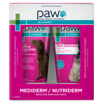 Blackmores PAW – Infected Skin Duo Pack | Mediderm Shampoo & NutriDerm Conditioner