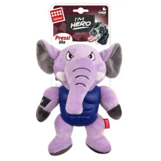 GiGwi – I’m Hero – Plush Toy Elephant | TPR-Armoured Squeaky Dog Toy 20 × 18 cm