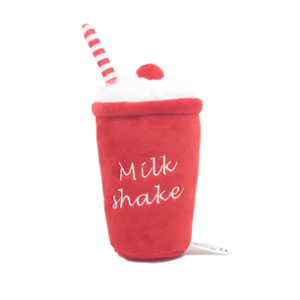 Fuzzy Friends – Fast Food with Squeaker – Milkshake | Plush Dog Toy