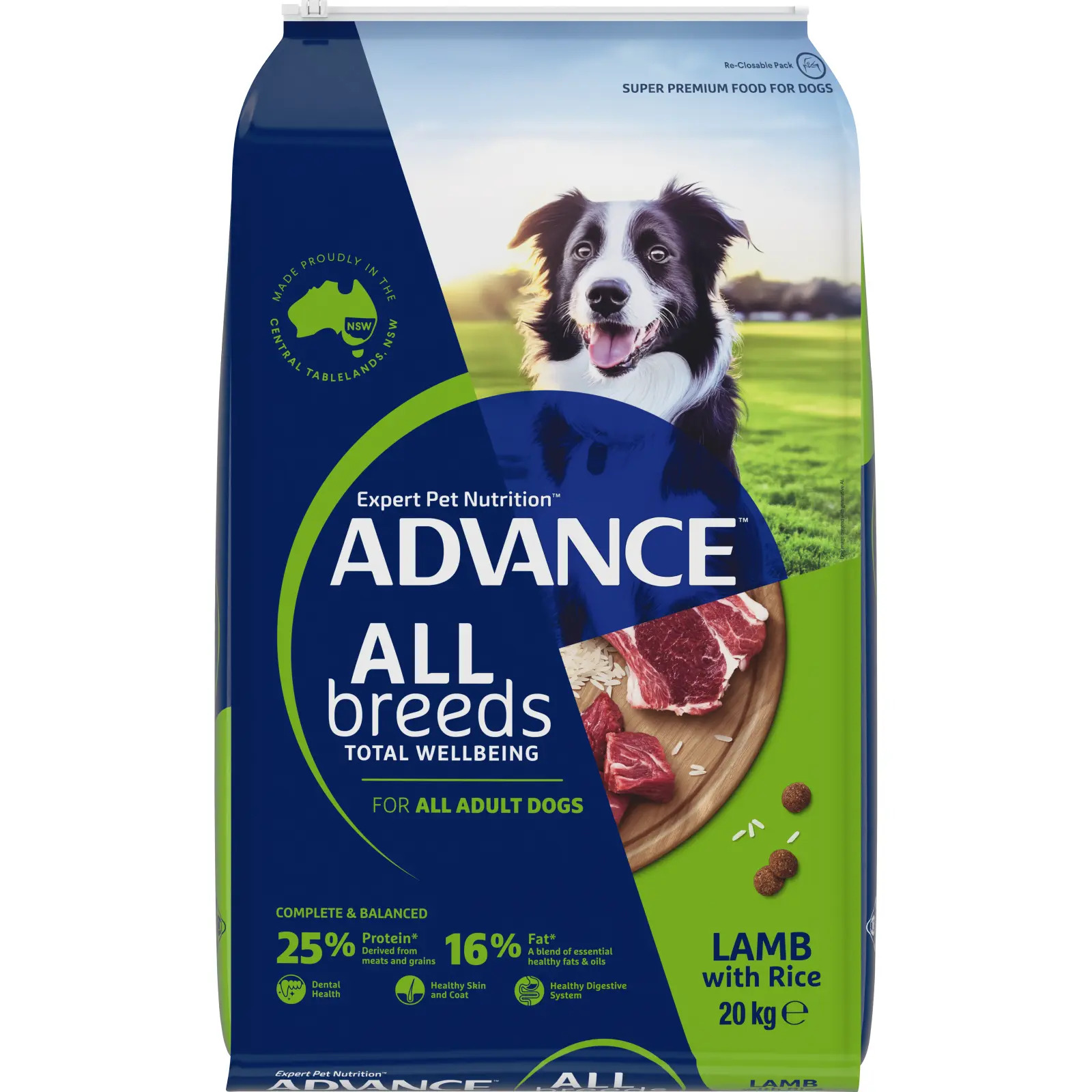 Advance – Adult Dog – All Breeds – Lamb with Rice | 20kg - Mindiampets | Pet Shop Online Advance – Adult Dog – All Breeds – Lamb with Rice | 20kg