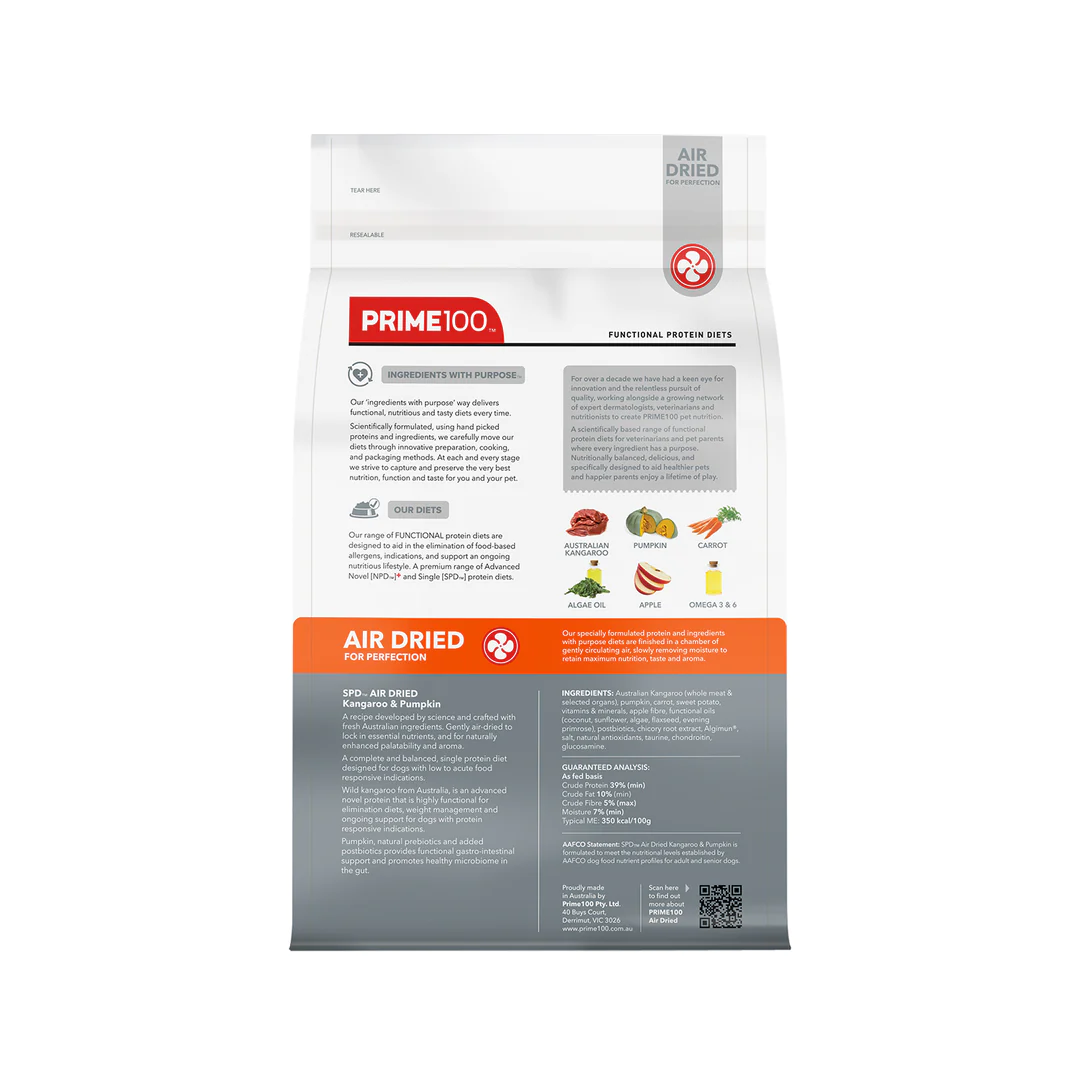 Prime100 – SPD Air Dried – Kangaroo & Pumpkin | Hypoallergenic Dog Food | Mindiampets Australia - Mindiampets | Pet Shop Online Prime100 – SPD Air Dried – Kangaroo & Pumpkin | Hypoallergenic Dog Food | Mindiampets Australia