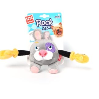 Gigwi – Rock Zoo – Boxer Rabbit | Durable Squeak Bungee Dog Toy | Mindiampets Australia