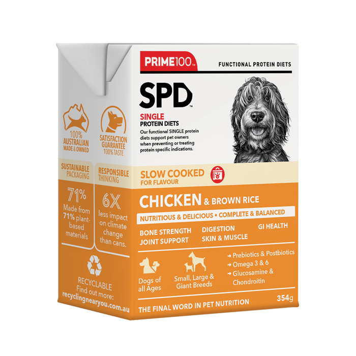 Prime100 – SPD Slow Cooked – Chicken & Brown Rice | Digestive Health Dog Food | Mindiampets Australia - Mindiampets | Pet Shop Online Prime100 – SPD Slow Cooked – Chicken & Brown Rice | Digestive Health Dog Food | Mindiampets Australia