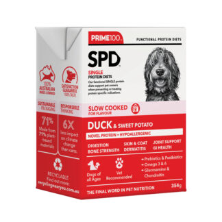 Prime100 – SPD Slow Cooked – Duck & Sweet Potato | Hypoallergenic Dog Food | Mindiampets Australia
