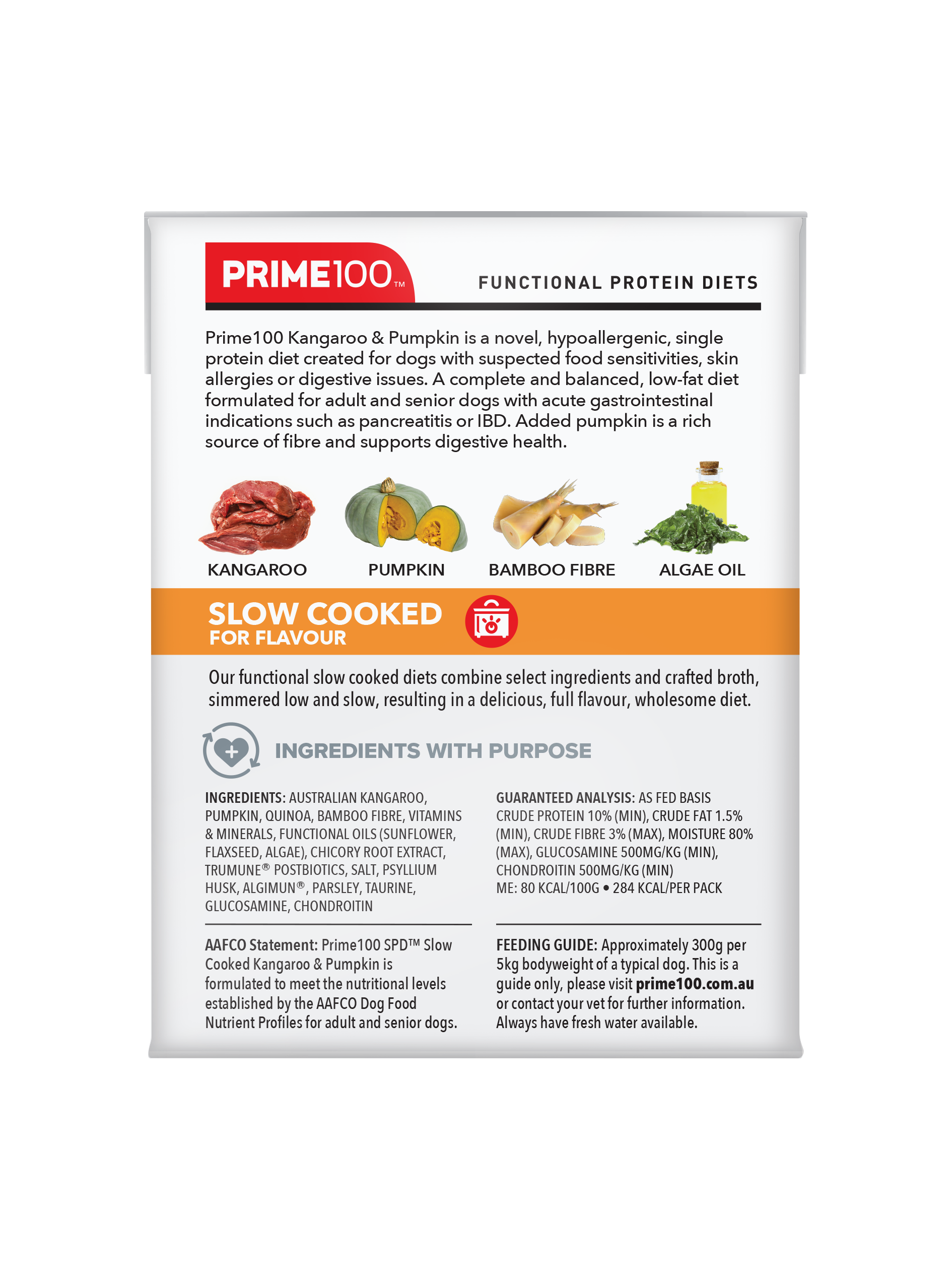 Prime100 – SPD Slow Cooked – Kangaroo & Pumpkin | Hypoallergenic Low-Fat Dog Food | Mindiampets Australia - Mindiampets | Pet Shop Online Prime100 – SPD Slow Cooked – Kangaroo & Pumpkin | Hypoallergenic Low-Fat Dog Food | Mindiampets Australia