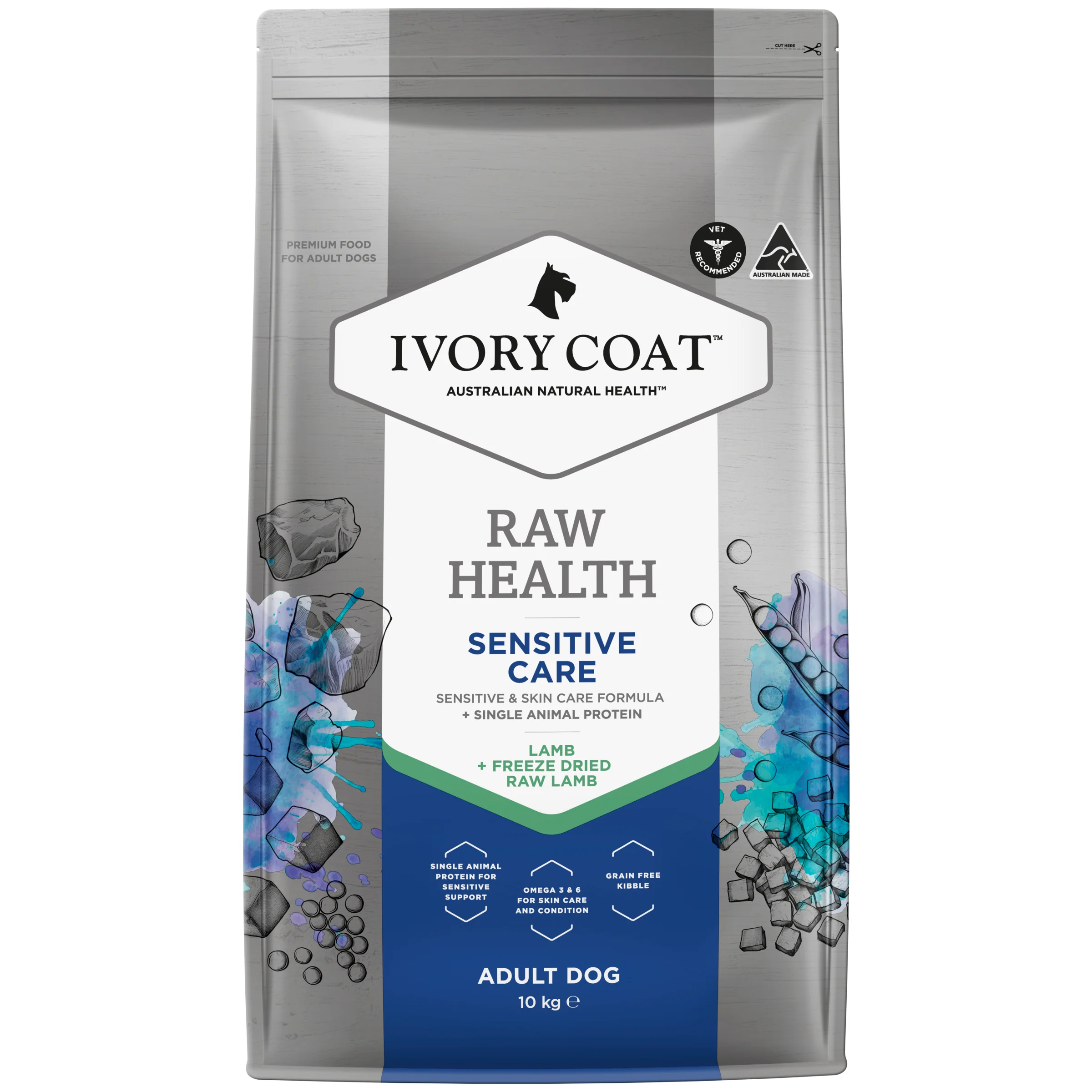 Ivory Coat – Adult Dog – Raw Health – Sensitive Care | Mindiampets Australia - Mindiampets | Pet Shop Online Ivory Coat – Adult Dog – Raw Health – Sensitive Care | Mindiampets Australia