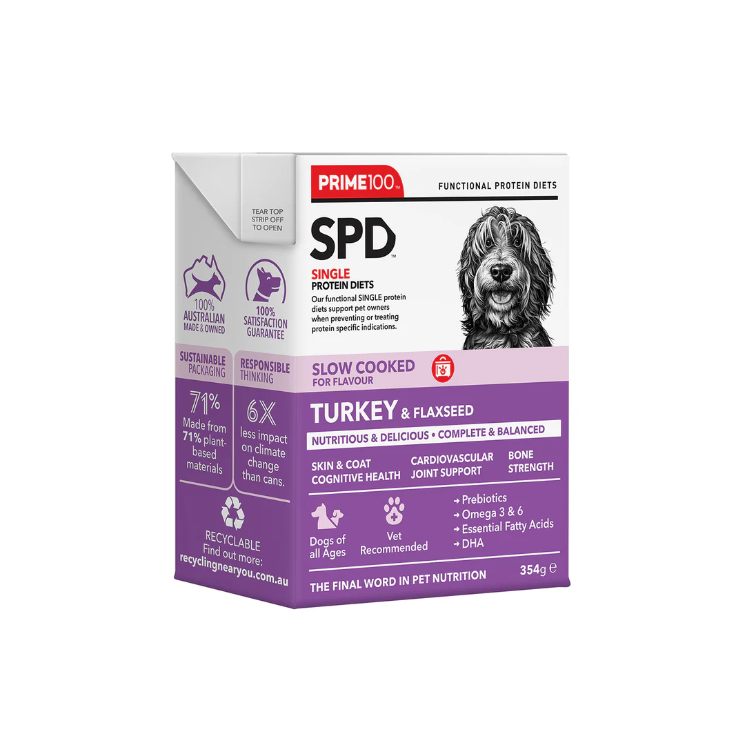 Prime100 – SPD Slow Cooked – Turkey & Flaxseed | Natural Wet Dog Food | Mindiampets Australia - Mindiampets | Pet Shop Online Prime100 – SPD Slow Cooked – Turkey & Flaxseed | Natural Wet Dog Food | Mindiampets Australia