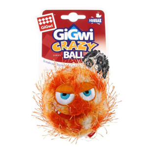 GiGwi – Crazy Ball | Plush & Rubber Squeaky Dog Ball 7 × 7 × 7 cm