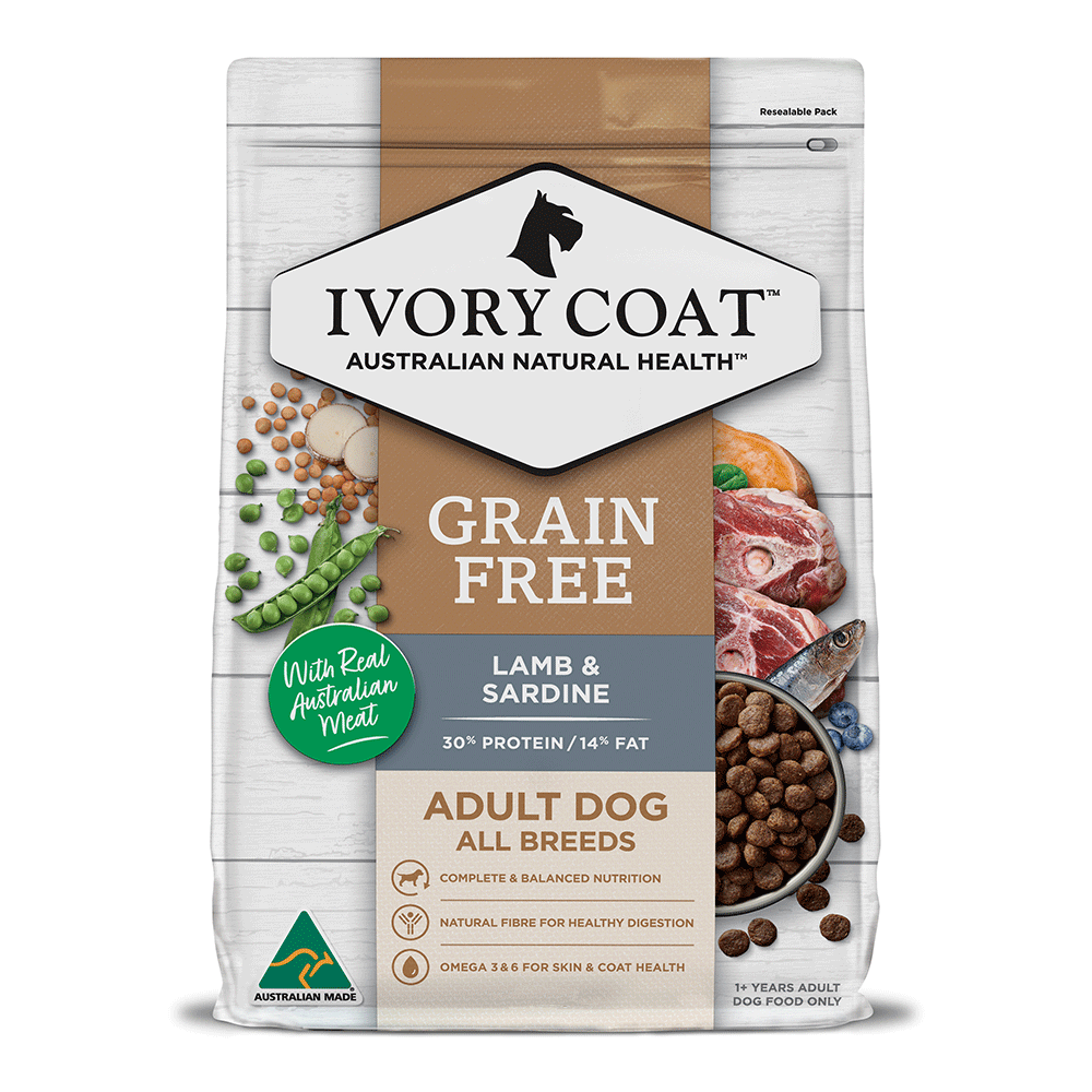 Ivory Coat – Adult Dog – GRAIN FREE – Lamb & Sardine | Mindiampets Australia - Mindiampets | Pet Shop Online Ivory Coat – Adult Dog – GRAIN FREE – Lamb & Sardine | Mindiampets Australia