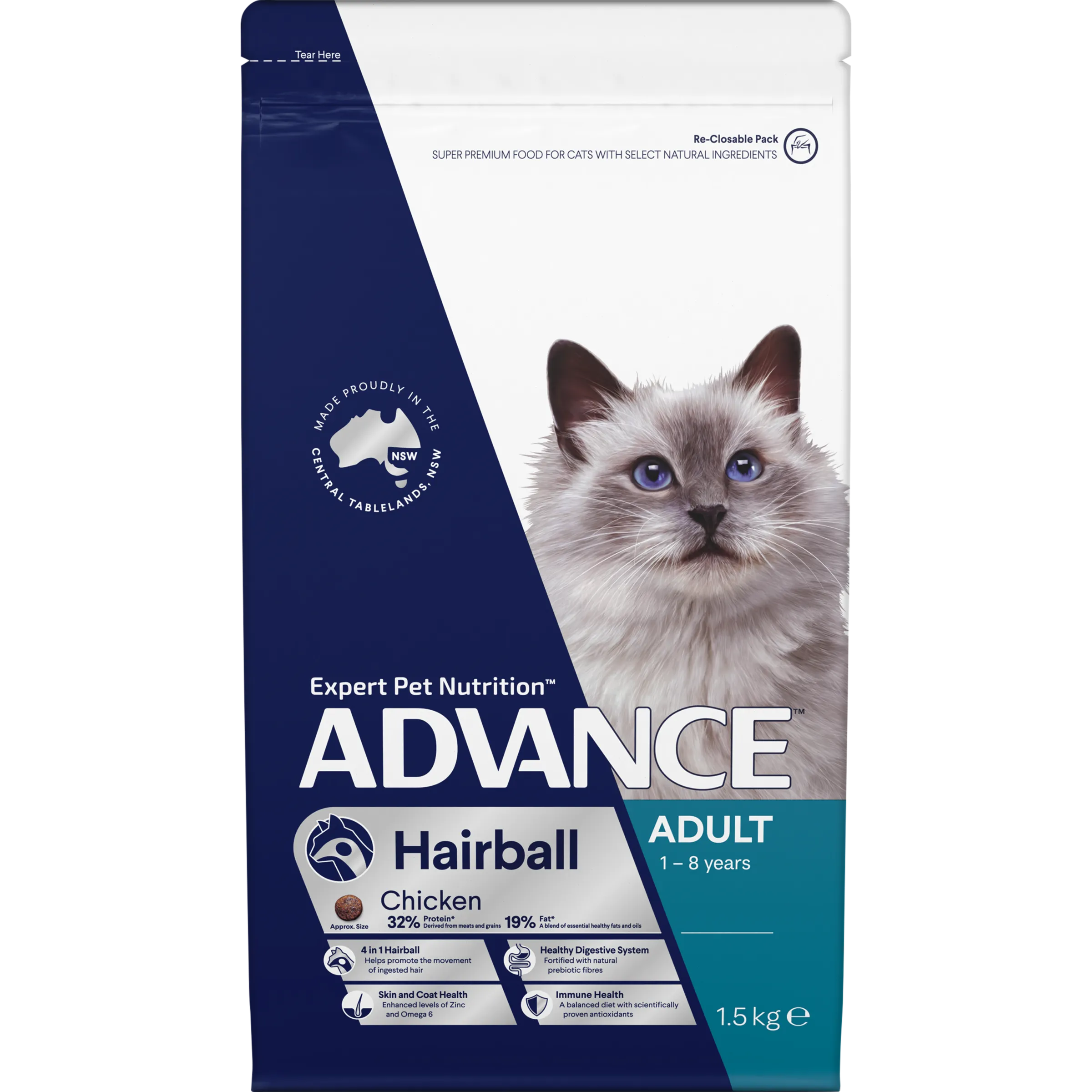 Australian made cat food for hairball management - Mindiampets | Pet Shop Online Australian made cat food for hairball management