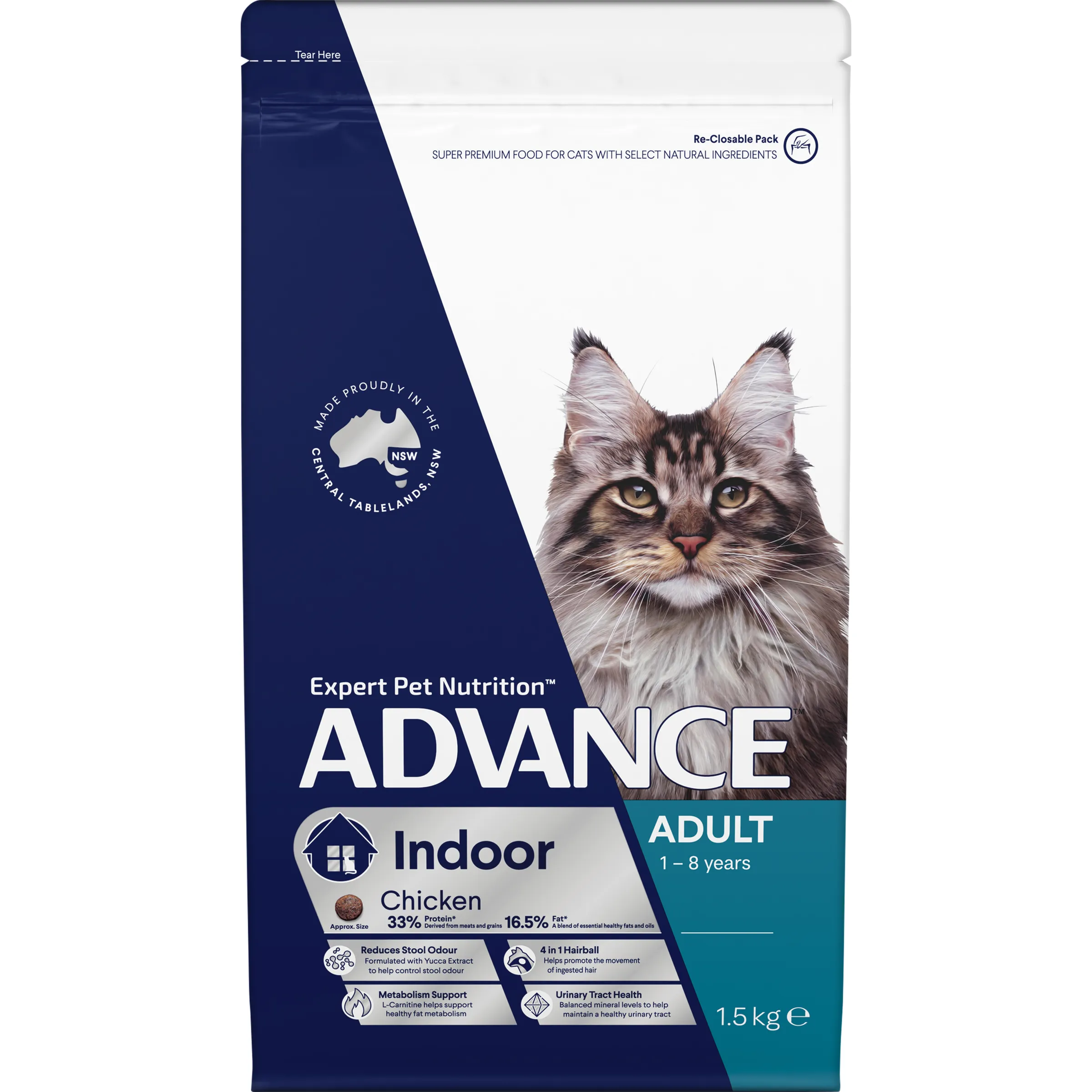 Advance adult cat indoor dry food Australian made - Mindiampets | Pet Shop Online Advance adult cat indoor dry food Australian made