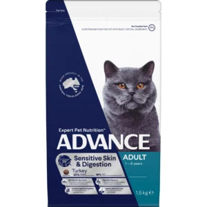 cat food for sensitive skin and digestion with prebiotics