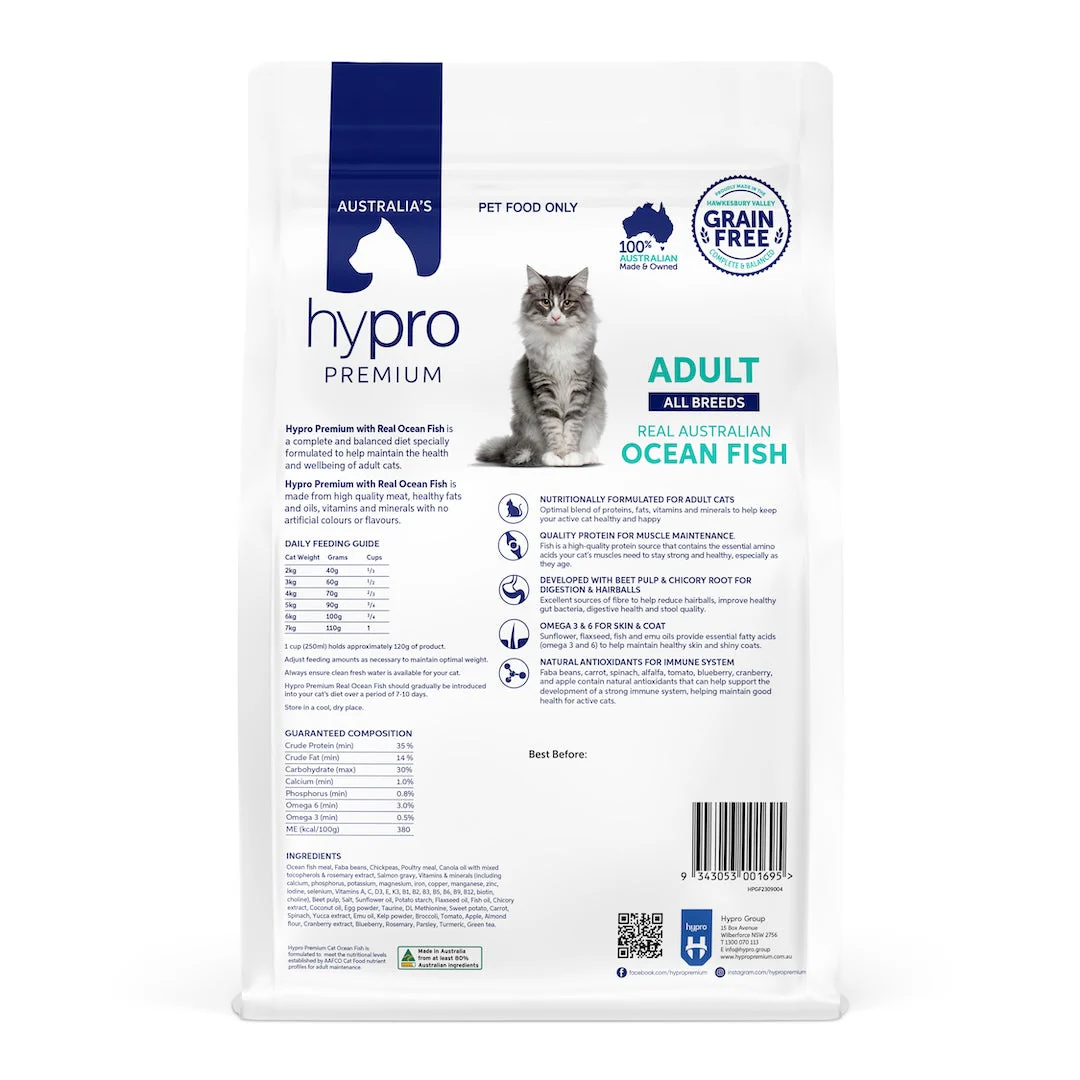 Hypro Premium adult cat kibble ocean fish - Mindiampets | Pet Shop Online Hypro Premium adult cat kibble ocean fish