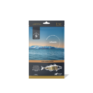 Handcrafted Atlantic Cod Skin Chews for dogs. High-protein, crispy texture for dental health. 100% natural, air-dried & grain-free. Order now for fast AU-wide shipping!