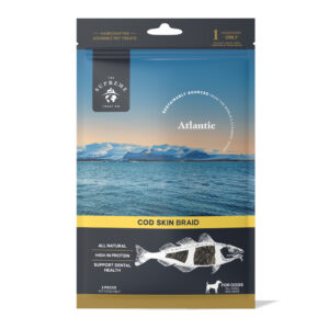 Handcrafted Braided Cod Skin treats for dogs. Unique shape for dental health and long-lasting chewing fun. 100% natural, air-dried & grain-free. Fast AU-wide shipping!